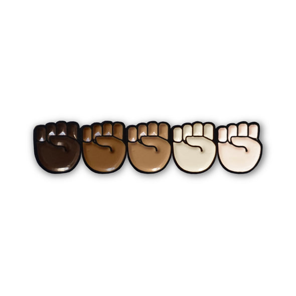 'Stand Together' Raised Fists Emoji Lapel Enamel Pin | Black Lives Matter Charity Fundraiser