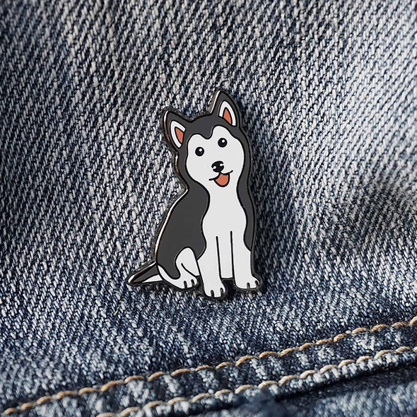 Husky Puppy "Bad Dog" Lapel Enamel Pin