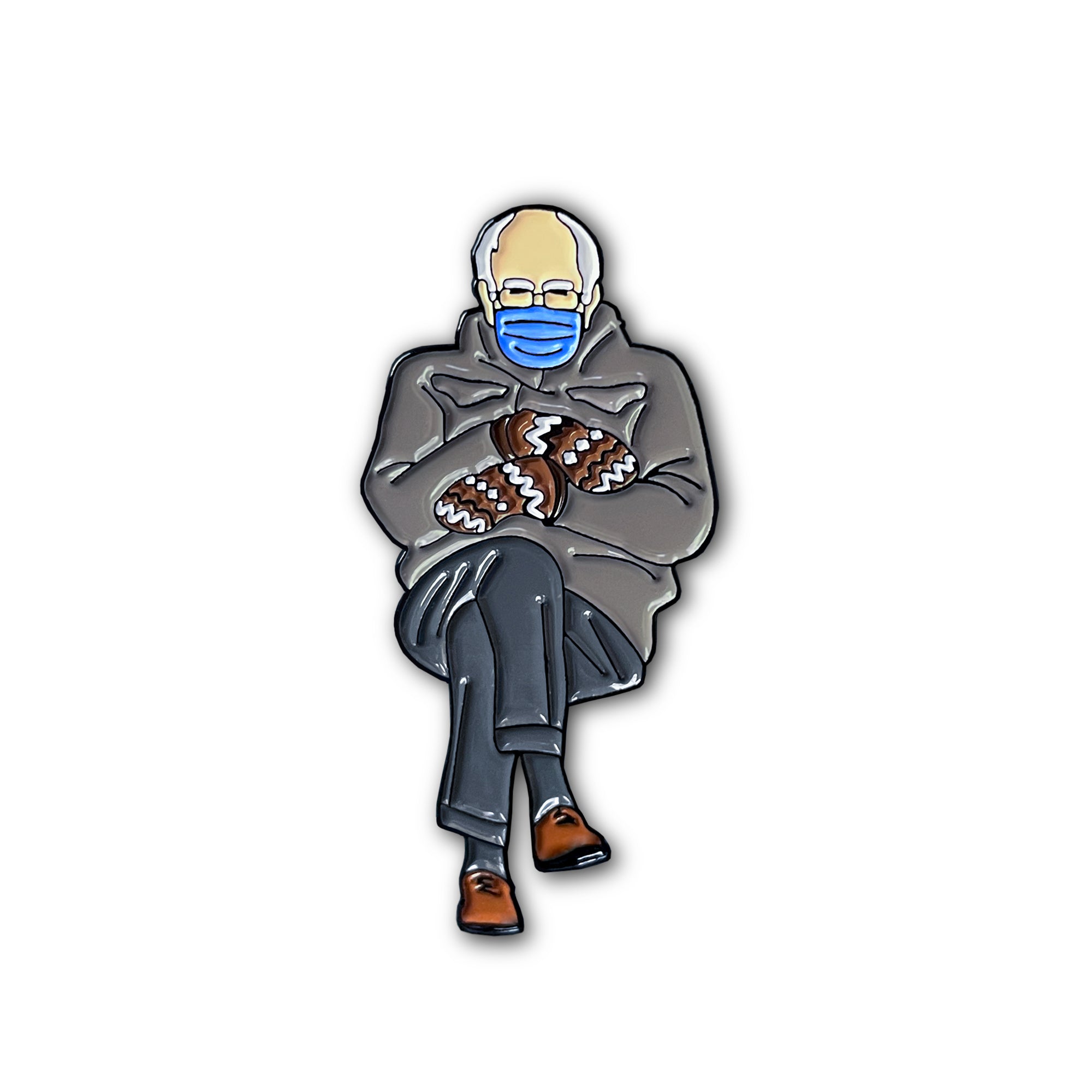 Leftist Bernie Pin Bernie Sanders Mittens Meme Lapel Enamel Pin – On Point Pins