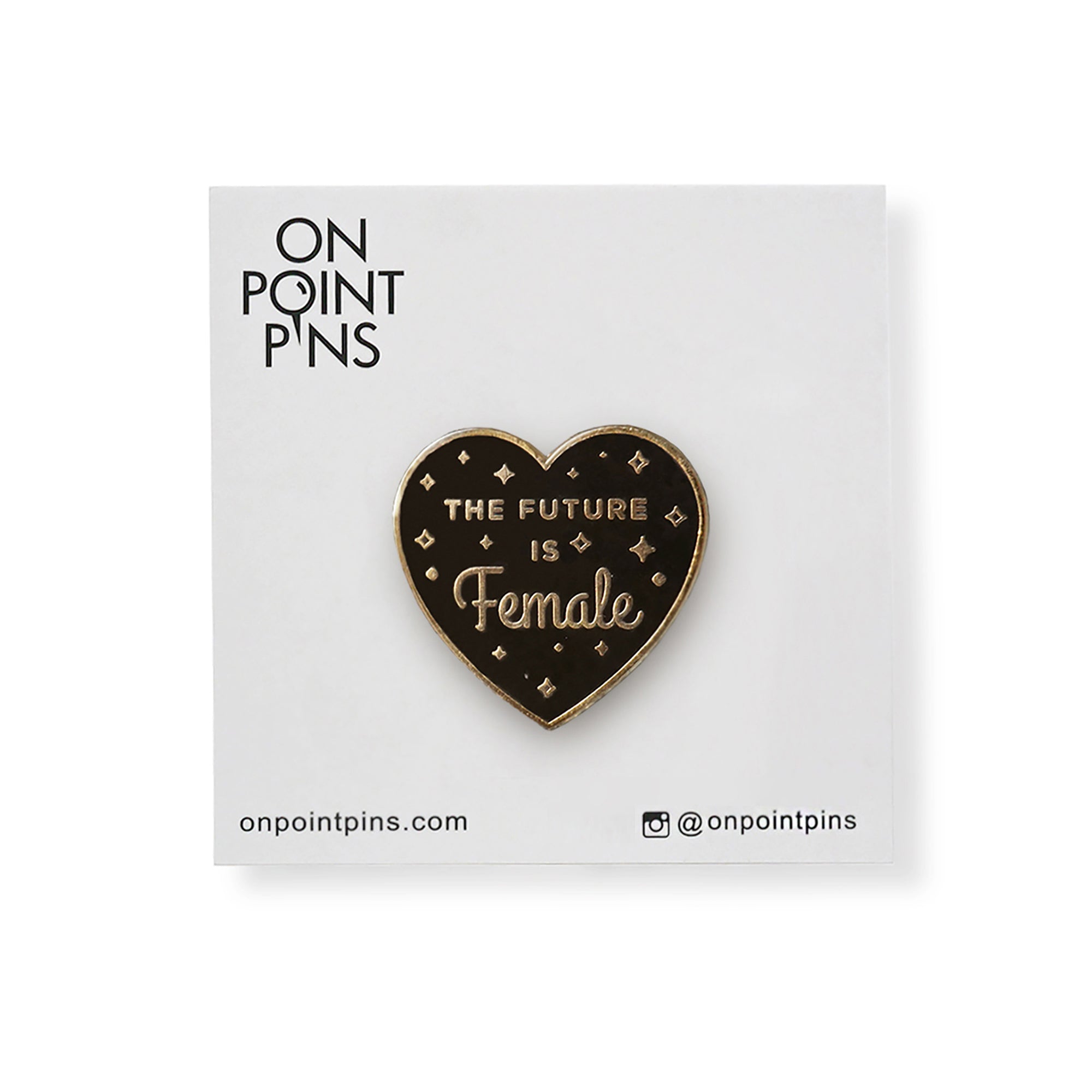 The Future is Female Black Lapel Enamel Pin – On Point Pins