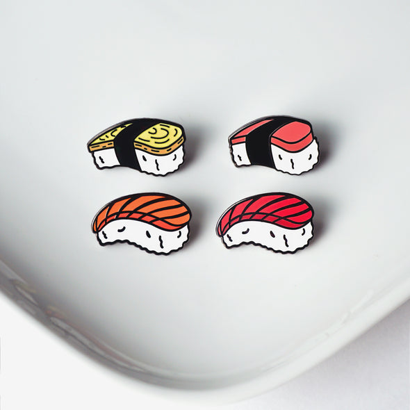 Japan: Salmon (Sake) Nigiri Sushi Lapel Enamel Pin
