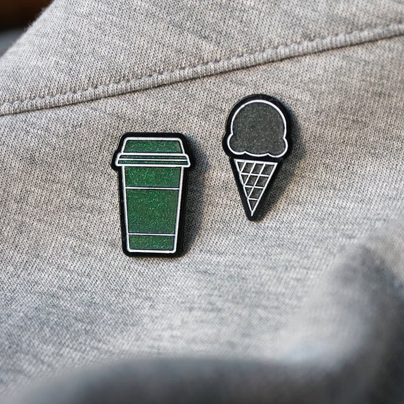 Minimalist Coffee Cup (Glow in the Dark) Lapel Enamel Pin