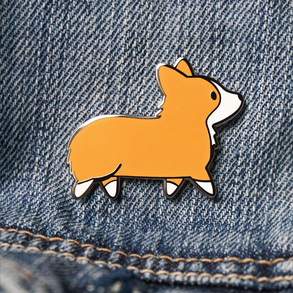 Kela Designs: Charles The Corgi Lapel Enamel Pin