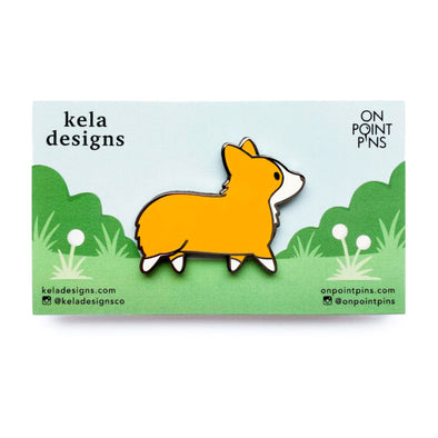 Kela Designs: Charles The Corgi Lapel Enamel Pin