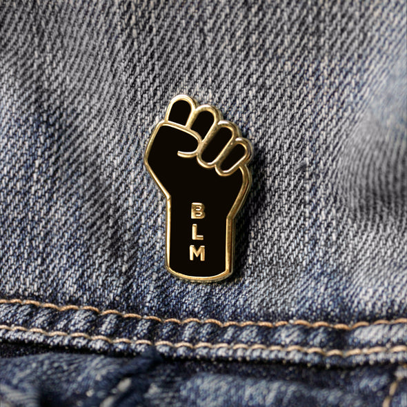 Resist Raised Fist BLM Lapel Enamel Pin | Black Lives Matter Charity Fundraiser