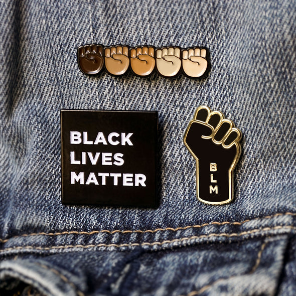 Resist Raised Fist BLM Lapel Enamel Pin | Black Lives Matter Charity Fundraiser