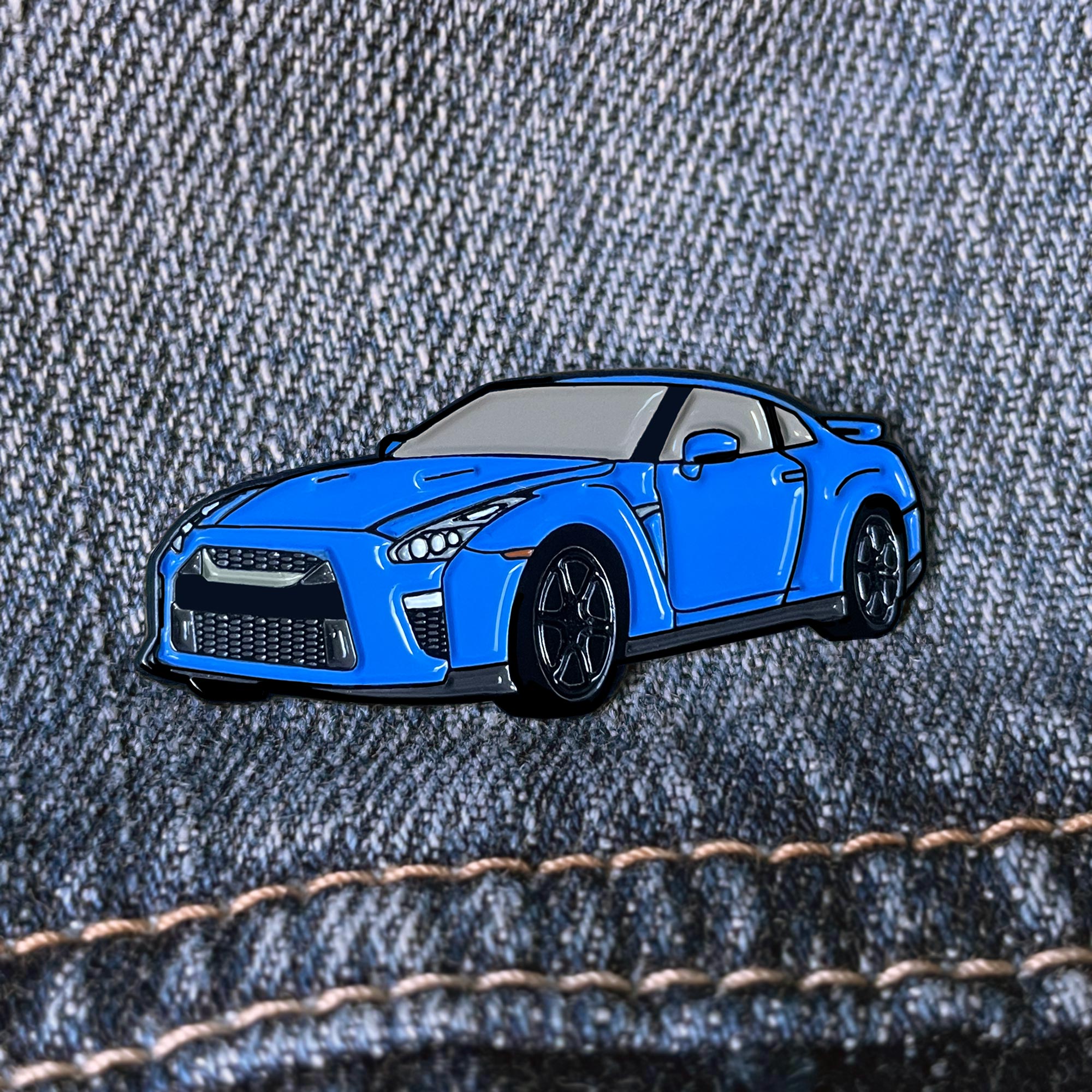 R35 (Blue) Car Lapel Enamel Pin – On Point Pins