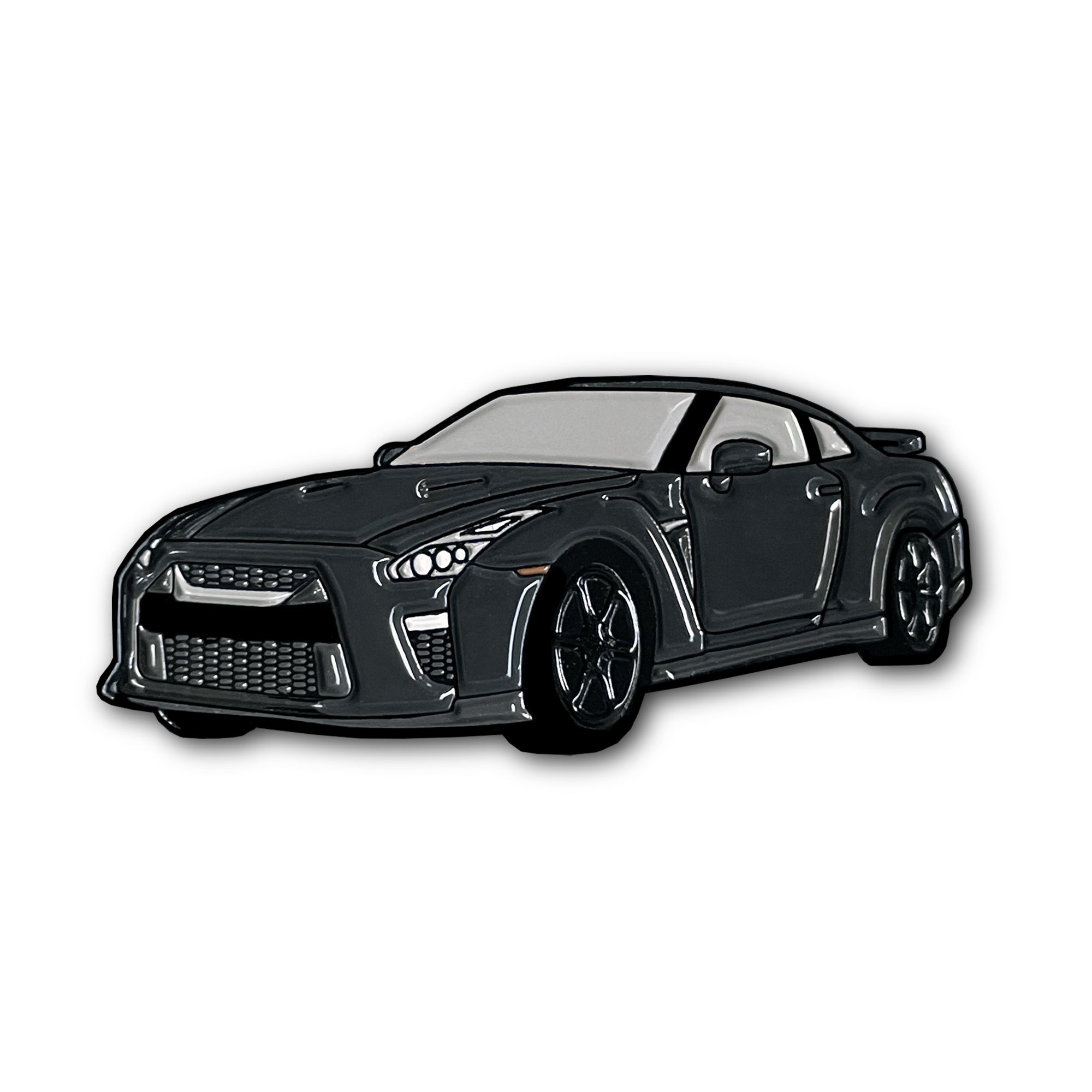 R35 (Gunmetal Gray) Car Lapel Enamel Pin – On Point Pins