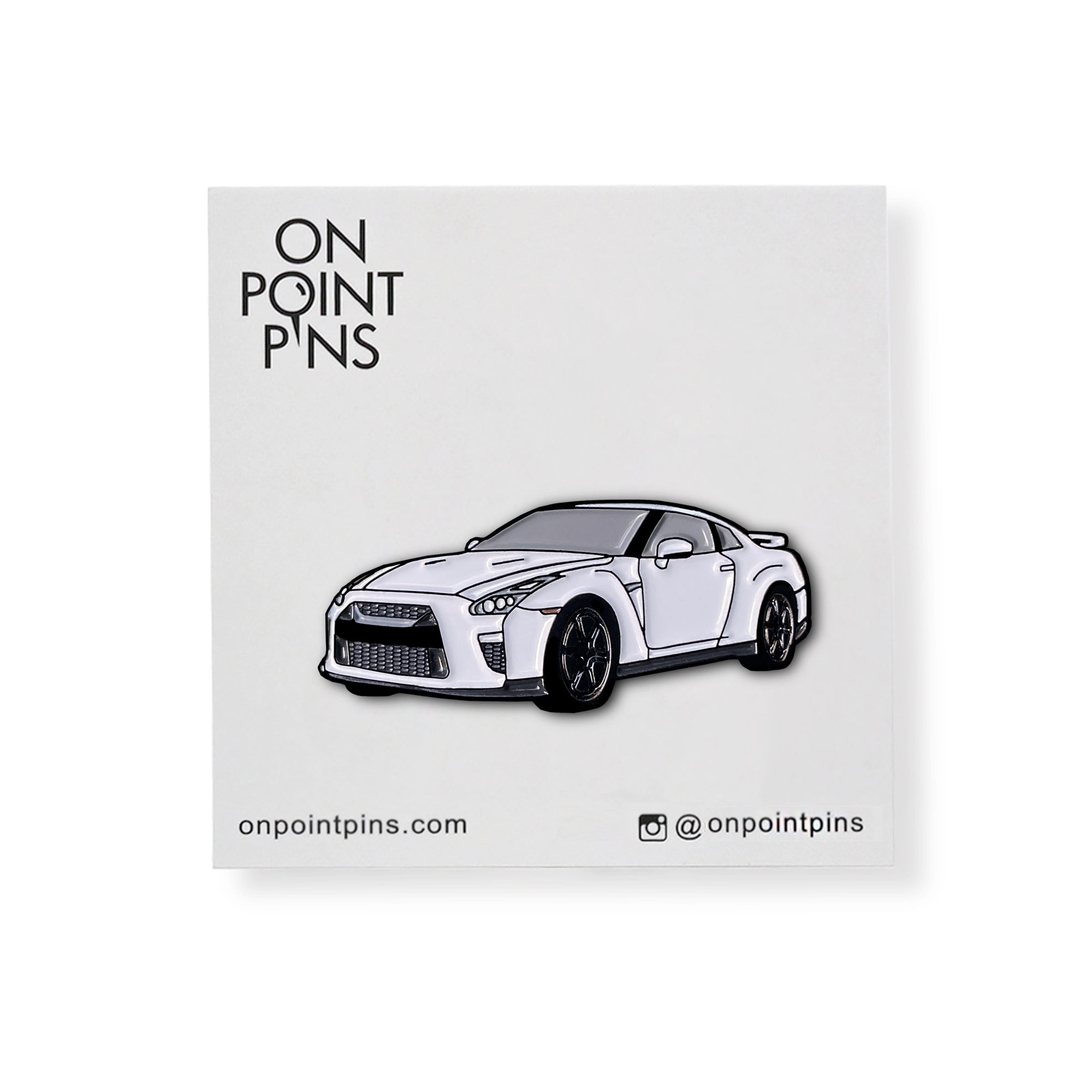 R35 (White) Car Lapel Enamel Pin – On Point Pins