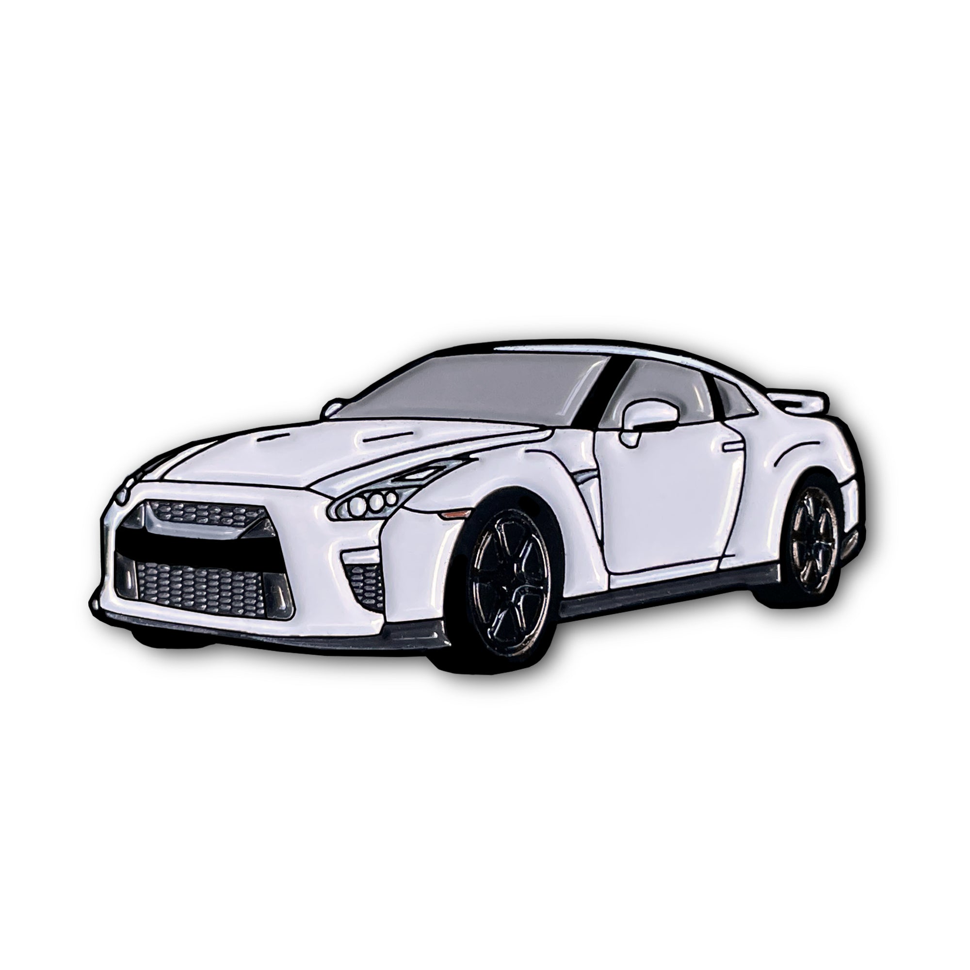 R35 (White) Car Lapel Enamel Pin – On Point Pins