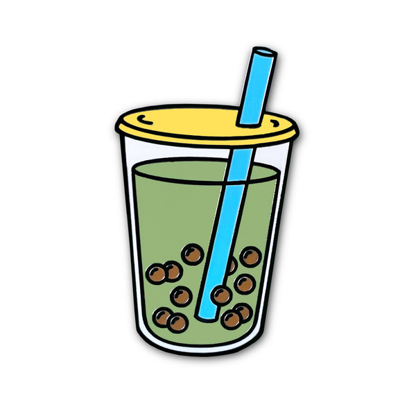 Boba Bubble Matcha Green Tea Milk Tea Lapel Enamel Pin