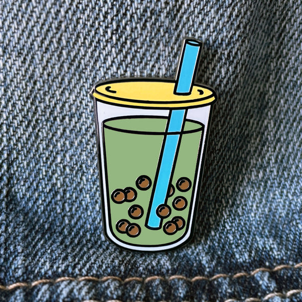 Boba Bubble Matcha Green Tea Milk Tea Lapel Enamel Pin