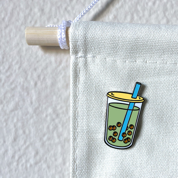 Boba Bubble Matcha Green Tea Milk Tea Lapel Enamel Pin