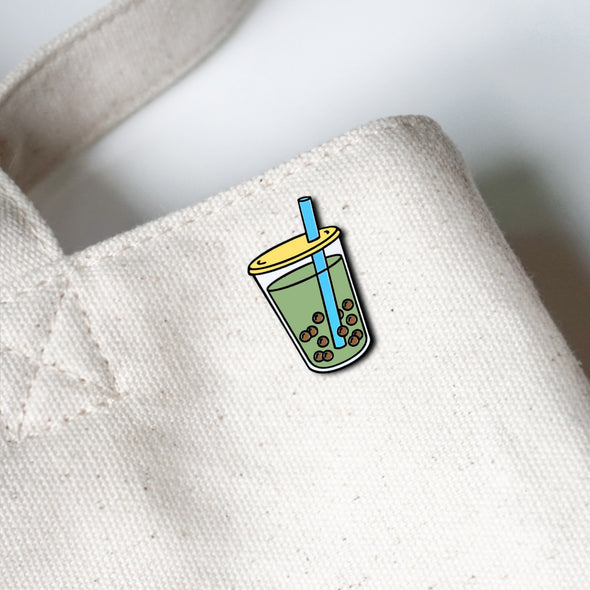 Boba Bubble Matcha Green Tea Milk Tea Lapel Enamel Pin