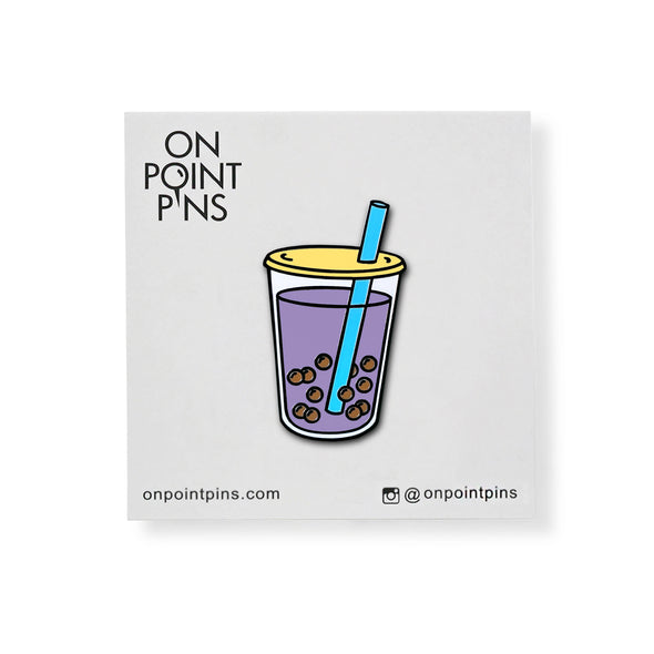 Boba Bubble Taro Ube Milk Tea Lapel Enamel Pin