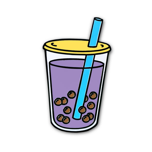 Boba Bubble Taro Ube Milk Tea Lapel Enamel Pin