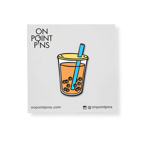 Boba Bubble Thai Milk Tea Lapel Enamel Pin