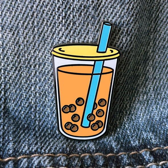 Boba Bubble Thai Milk Tea Lapel Enamel Pin