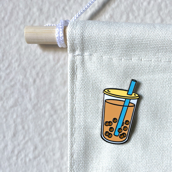 Boba Bubble Thai Milk Tea Lapel Enamel Pin