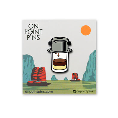 Vietnam: Vietnamese Ice Coffee (Cafe Sua Da) Lapel Enamel Pin