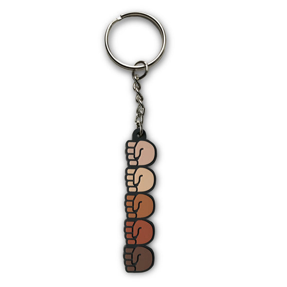 'Stand Together' Raised Fists Emoji Soft PVC Keychain | Black Lives Matter Charity Fundraiser