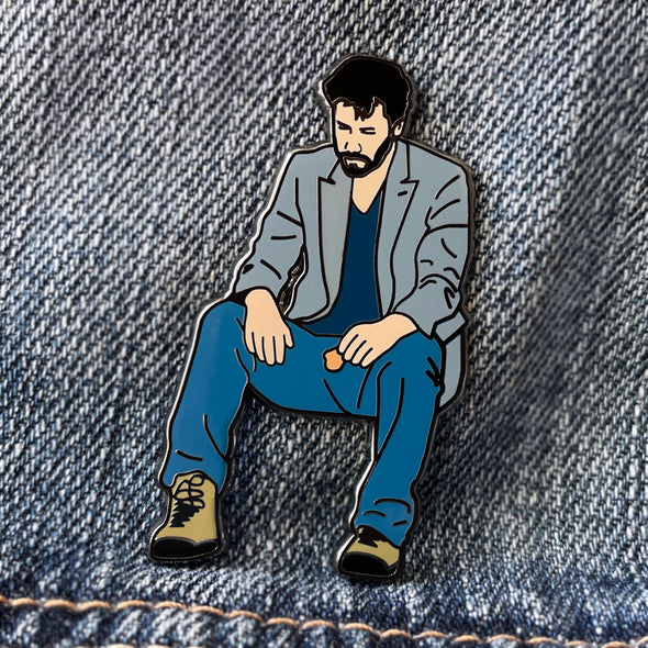 Sad Keanu Reeves Park Bench Meme Lapel Enamel Pin