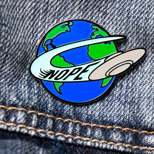 Nope UFO Alien Meme Lapel Enamel Pin