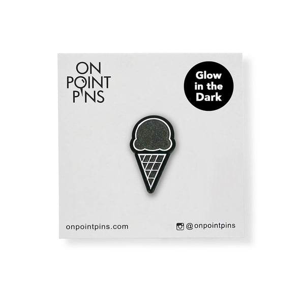 Minimalist Ice Cream Cone (Glow in the Dark) Lapel Enamel Pin