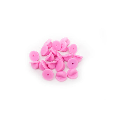 Pink Rubber Clutches (Backings Clasp) for Enamel Pin | Pack of 20