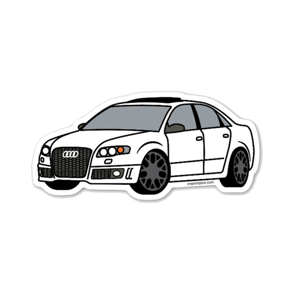 RS4 (White) Car Die Cut Vinyl Sticker