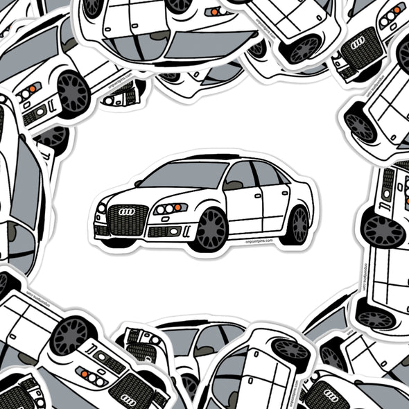 RS4 (White) Car Die Cut Vinyl Sticker