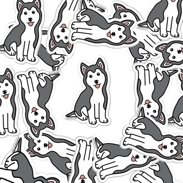 Husky Puppy "Bad Dog" Die Cut Vinyl Sticker