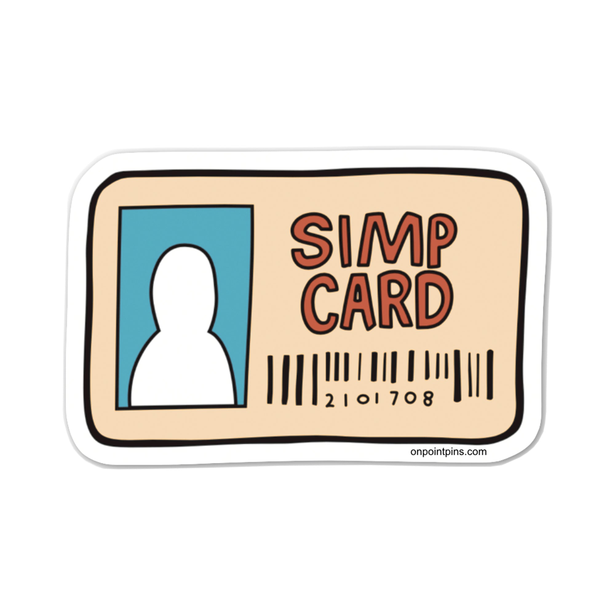 Simp Card Meme Die Cut Vinyl Sticker – On Point Pins