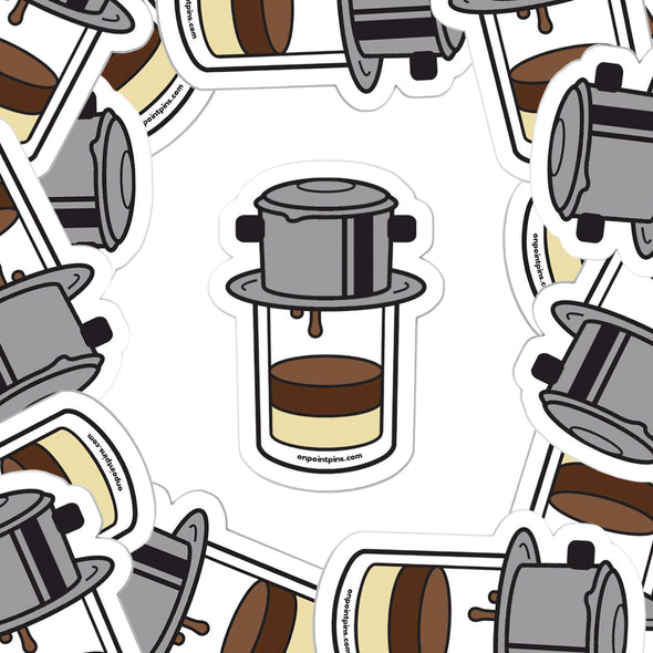 Vietnam: Vietnamese Ice Coffee Vinyl Die Cut Sticker