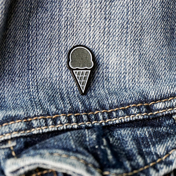 Minimalist Ice Cream Cone (Glow in the Dark) Lapel Enamel Pin